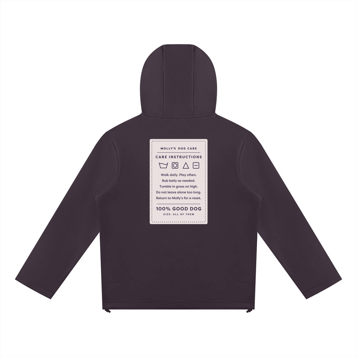 Care Instructions Zip Hoodie