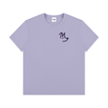 Greetings From Baltimore Peninsula Tee in light lavender, front with the M-dog on the left chest