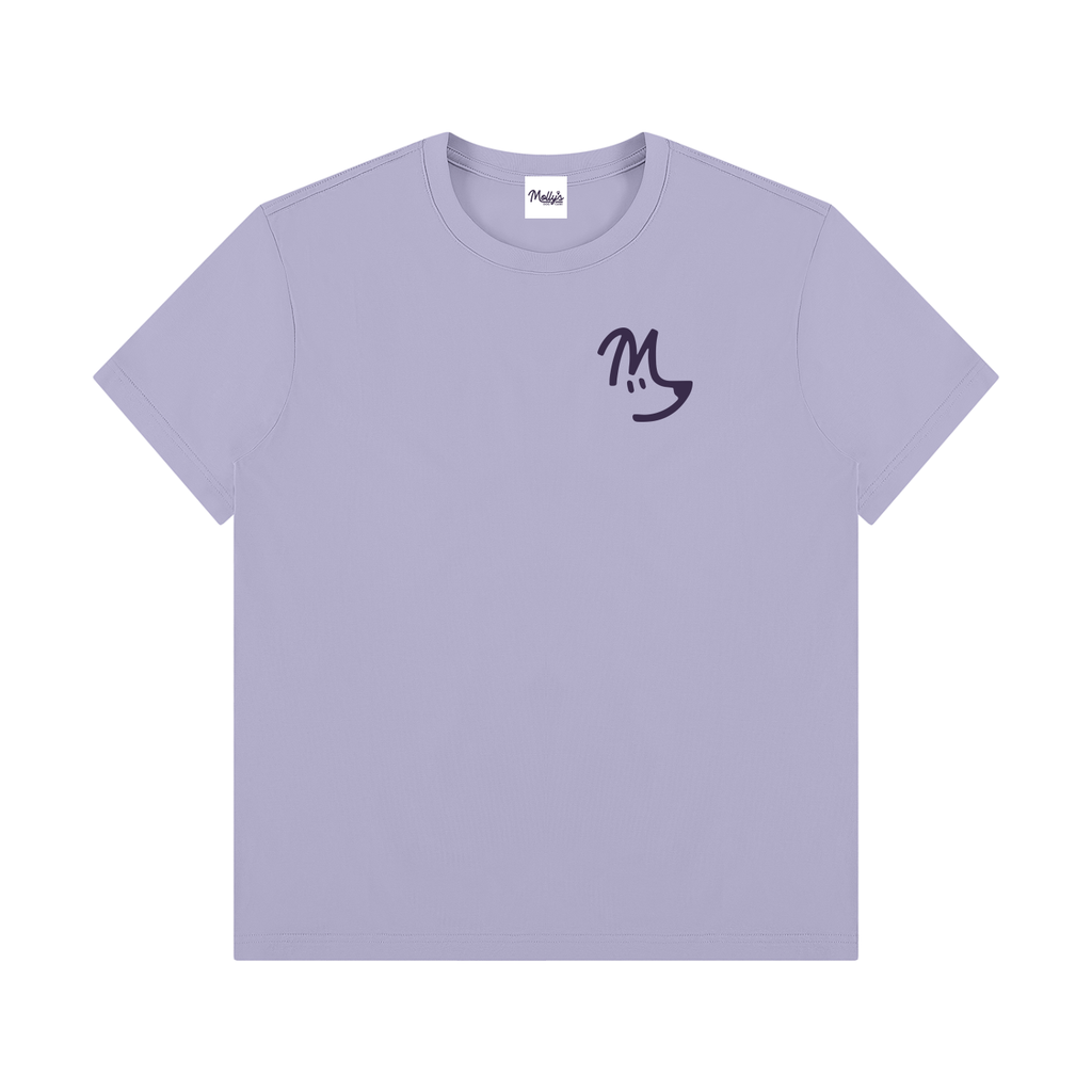 Greetings From Chevy Chase Tee in light lavender, front with the M-dog on the left chest