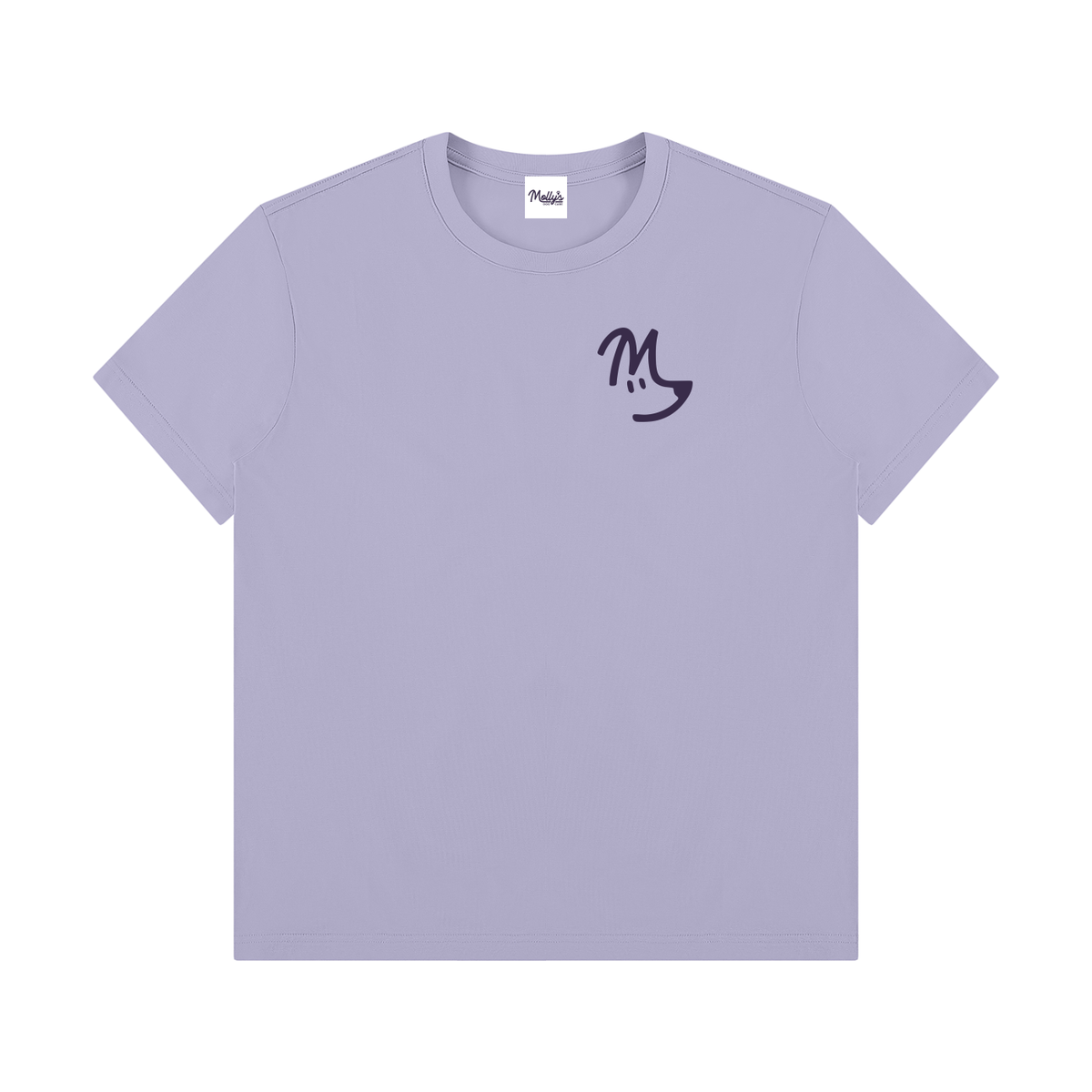 Greetings From Chevy Chase Tee in light lavender, front with the M-dog on the left chest