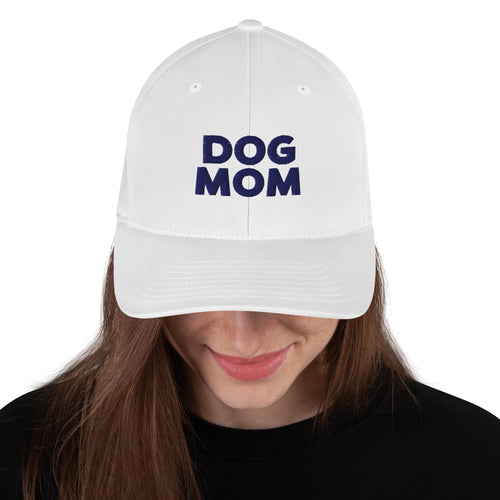 Dog Mom Cap in white, front