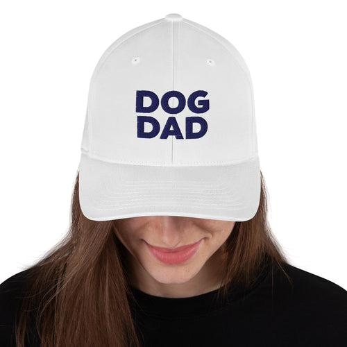 Dog Dad Cap in white, front