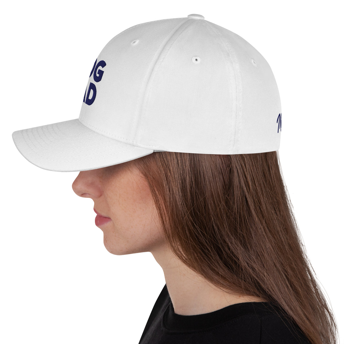 Dog Dad Cap in white, left side