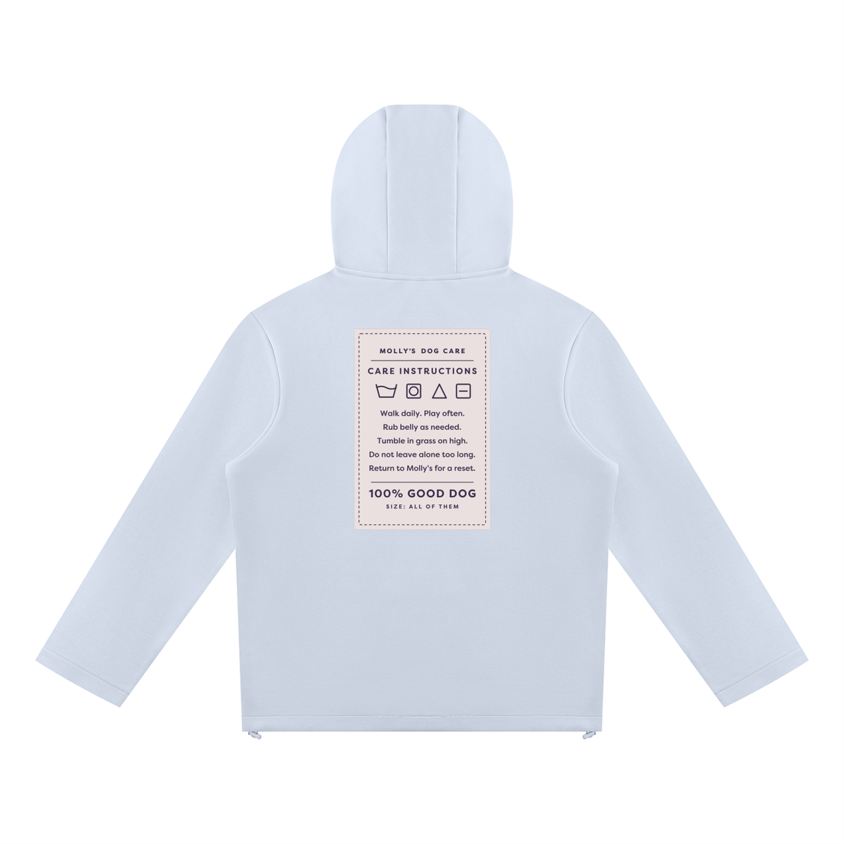 Care Instructions Zip Hoodie