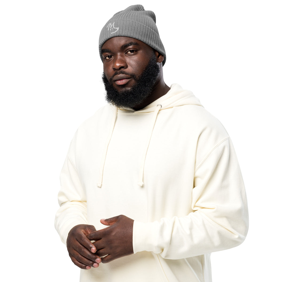 M-Dog Beanie in light grey, left front