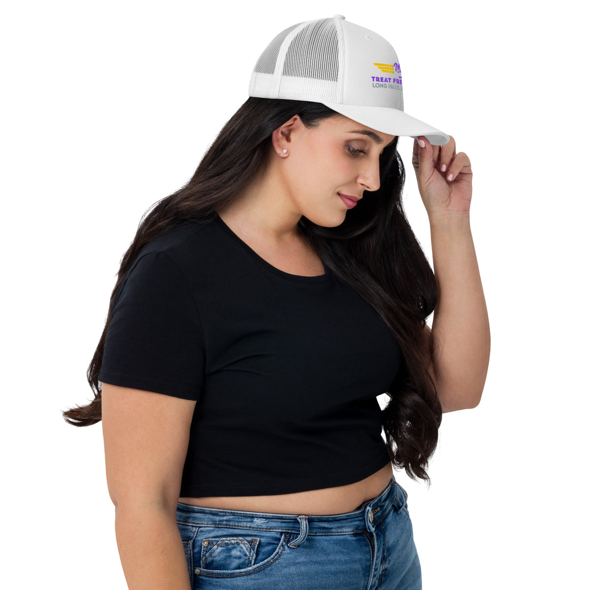Treat Freight Co. Trucker in white, right side